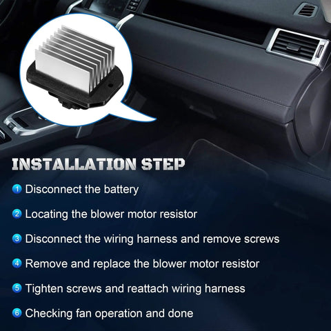 Front Blower Motor Resistor Control Module Replacement For Honda Accord Civic CRV Element Odyssey Pilot Acura RDX TSX EL Replaces 79330-SDA-A01 79330-SNA-A01 79330-SDG-W41 Compatible With 2003-2012 Honda Models And 2001-2011 Civics with installation steps overlay