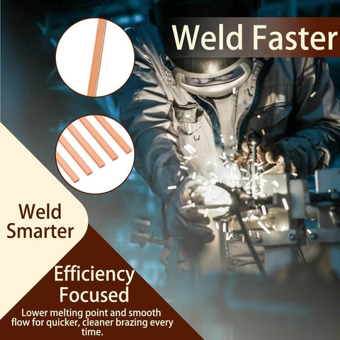 Welder using 50 sticks BCuP-5 brazing rods with fifteen percent silver for phos copper welding in HVAC applications.