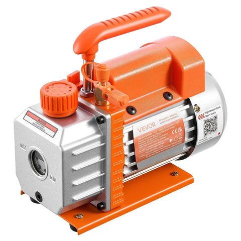 HVAC Vacuum Pump With Three Point Five CFM Flow And Quarter Horsepower Single Stage Rotary Vane For Automotive Air Conditioning Maintenance