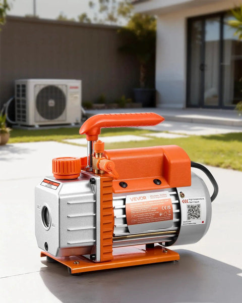 HVAC Vacuum Pump With Three Point Five CFM Flow And Quarter Horsepower Single Stage Rotary Vane for air conditioning maintenance