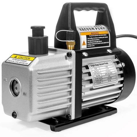 Beefy 3 CFM One Quarter Horsepower HVAC Vacuum Pump For AC Refrigeration With R134a R12 R22 R410a Compatibility in die-cast housing