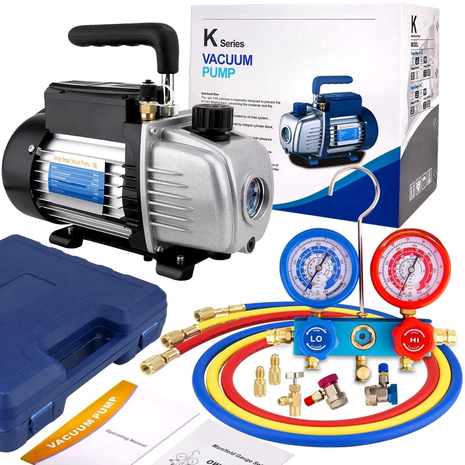 HVAC vacuum pump with R134a gauge kit for Fast AC 🍁 &n...