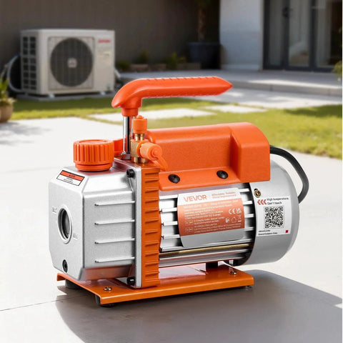 HVAC Vacuum Pump With Three Point Five CFM Flow And Quarter Horsepower Single Stage Rotary Vane for air conditioning maintenance