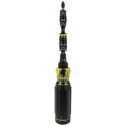 17-In-1 Impact Rated Hybrid Screwdriver And Nut Driver With Magnetic Shaft, Flip Socket, 11 Tips, 3 Nut Driver Sizes
