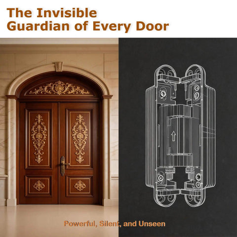 2 Pack 7 Inch Hydraulic Self Closing Concealed Door Hinges Heavy Duty Metal 180 Degree Opening Adjustable Closing Speed