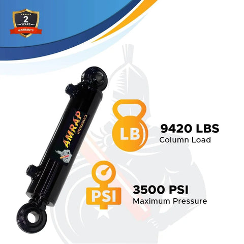 ✝️ 2x20 Hydraulic Cylinder - 2" Bore x 20" Stroke Hydraulic Cylinder Swivel Eye Mount 3000 PSI - (2x20) - SAE#8 shown with specs