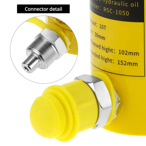 Connector detail on Hydraulic Cylinder Jack 10 Ton Porta Power Kit With 2 Inch Stroke Heavy Duty Single Acting Ram.