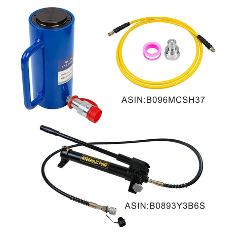 Workhorse 20 Ton Hydraulic Cylinder Ram Single Acting With 6 Inch Stroke 10,000 PSI Max Three Eighth Inch NPT Quick Coupler