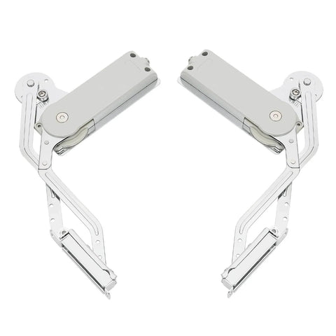 Hydraulic Buffer Cabinet Door Hinges, Vertical Swing Lift Up 7.72-8.82lbs Capacity, chromium arm mechanism for cabinet installation.