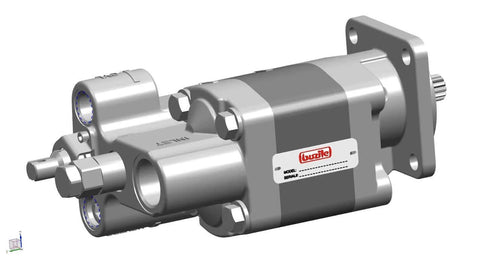 Buzile Dump Pump BG102-20RAS Replacement G102-1-2.0R-4S-AS hydraulic pump side view, 4-bolt mount, designed for dump trucks