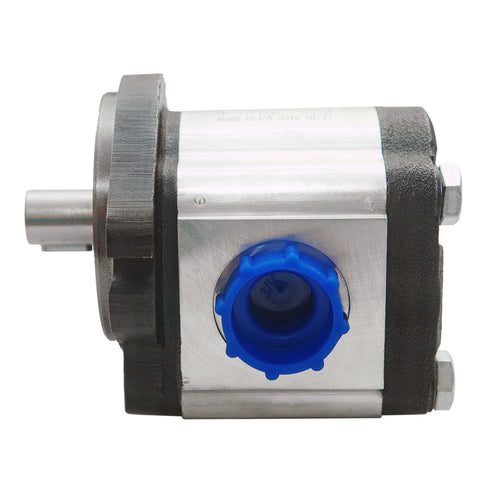Side view of Hydraulic Gear Pump 3-17 GPM Straight 3/4" Keyed Shaft, Aluminum Hydraulic Oil Gear Pump CID 1.37, CCW Cast Iron Flange