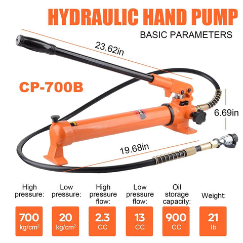 Hydraulic Hand Pump CP-700B with specifications, used for manual and porta power applications