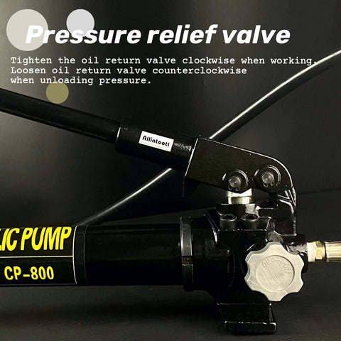 Close-up of handle and components of 10000 psi Hydraulic Hand Pump 2 Speed Power Pack Hydraulic Lifting Pump with pressure relief valve
