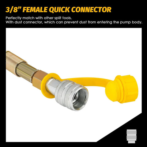 3/8" female quick connector on the NEWTRY Hydraulic Hand Pump CP-700 10000psi Manual Hydraulic Pump with dust cap