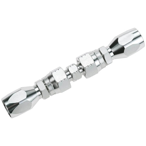 Hydraulic Hose Repair Kit Two Pack One Quarter Inch Inner Diameter Reusable Field Fittings For SAE 100R5 Braided Hoses Easy Clamp On Install Leak Proof Seal Emergency Hose Repair Tool For Heavy Equipment And Machinery, showing metal fittings with hexagonal nuts and connectors.