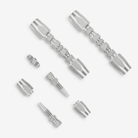 Go-To 3-Piece hydraulic hose repair kit with zinc-plated carbon steel fittings and assorted adapters