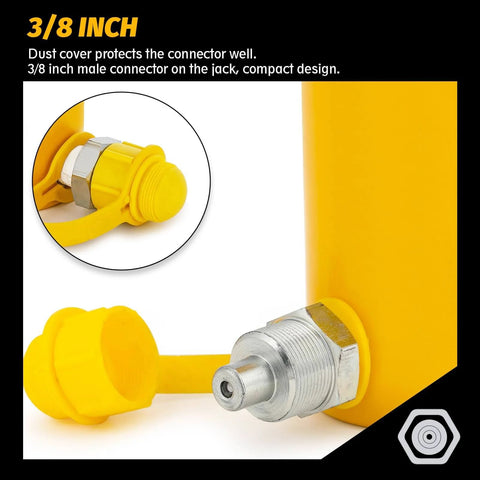 3/8 inch male connector on 10 ton Hydraulic Jack Cylinder Long Ram 6” Stroke Portable Hydraulic Ram Industrial Lifting Tool Porta Power