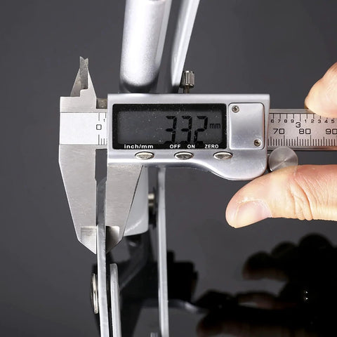 Caliper measuring Kitchen Cabinet Door Flap Up Support Furniture Hinge, 37.7 mm, showing hydraulic lift mechanism detail