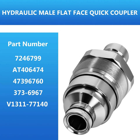 Beefy Hydraulic Male Flat Face Quick Coupler With 48mm Thread For Skid Steers And Compact Loaders Plug And Play Quick Attach