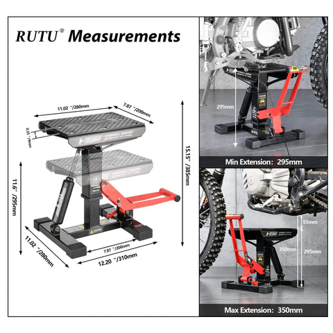Heavy Duty Hydraulic Motorcycle Lift Stand With 1000 Lbs Capacity, Durable Steel Maintenance Hoist For Dirt Bikes And Snowmobiles