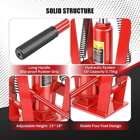 12 Ton Hydraulic Pipe Bender With Six Dies For Copper Steel And Iron Tubing, showing handle grip, hydraulic system, and base design.
