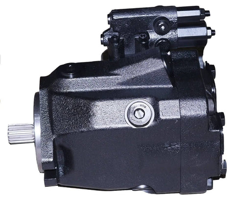 Side view of Solarhome 262-5203 2625203 Hydraulic Piston Pump compatible with Caterpillar Telehandler TH460B TH560B Engine CAT 3054 3054E