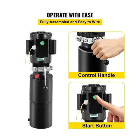 Power Unit 2200W Lift Hydraulic Pumps 3400 RPM Auto Lift Hydraulic 2.64 Gallons Hydraulic Pump Power Unit with control handle and start button
