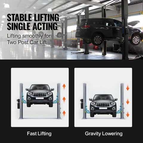 Car lifted on two post lift using Hydraulic Pump 2950 PSI 60HZ Hydraulic Power Unit 3 HP 220V Hydraulic Power Pack.