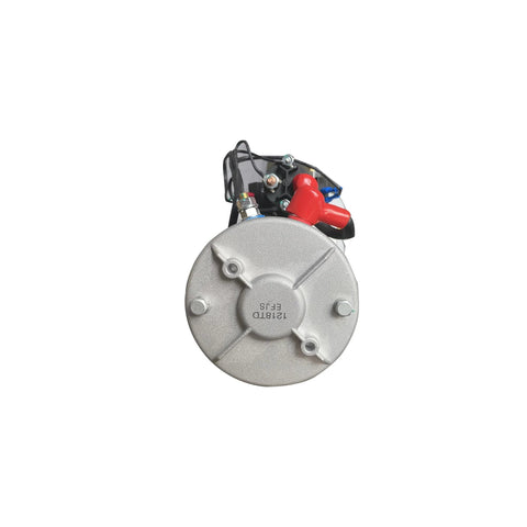 Side view of Double Acting Hydraulic Pump 5 Quart Hydraulic Power Unit 12V DC Hydraulic Pump with connectors visible