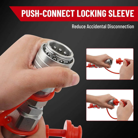 Half Inch Flat Face ISO 16028 To AG ISO 5675 Pioneer Style Hydraulic Quick Connect Coupler with push connect locking sleeve feature