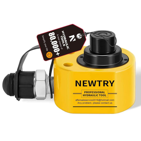 10 Ton Hydraulic Ram Jack With Low Profile Multi Section Cylinder 1 Inch Total Stroke Portable Workhorse For Machinery Bridges And Construction Projects Newtry, front view