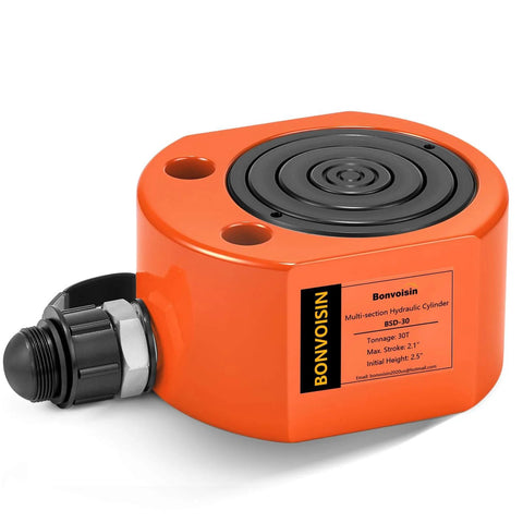 Hydraulic Ram Jack 30T Low Profile Porta Power Cylinder Multi-Section 2.13" Stroke Lifting Cylinder in orange for machinery