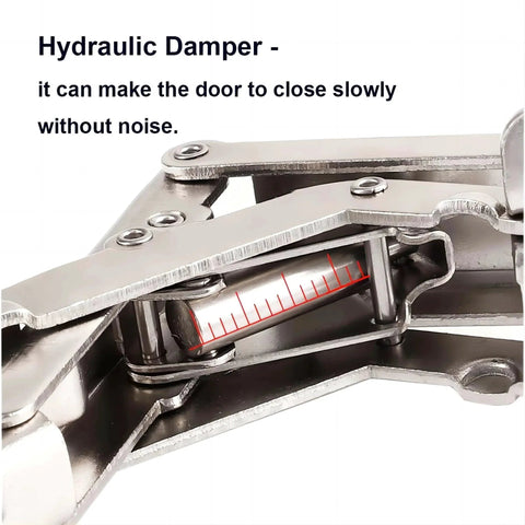 Close-up of hydraulic damper on 2 PCS 175 Degree Hinges Soft Close Hinge Hydraulic Frameless Cabinet Doors Hinges