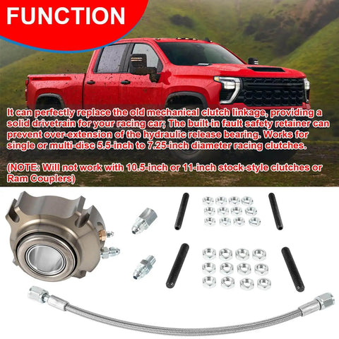 Hydraulic Release Throwout Bearing Kit For Multi Disk Racing Clutch 5 5 Inch To 7 25 Inch Clutches Compatible With Chevy GMC Manual