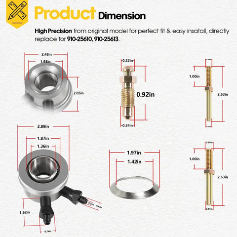 Product dimensions for Hydraulic Throwout Bearing For GM Release Bearing Stock Clutch For Small Block Chevy V8 And Most...