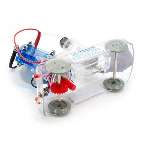 Hydrogen Fuel Cell Trolley for Educational Stem Labs and Electric Vehicle Demonstrations showcasing zinc and citric acid components