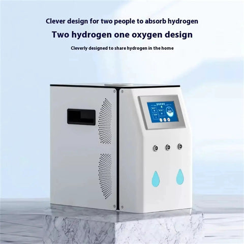Front view of Hydrogen Inhalation Machine With 99 Point 99 Percent Purity H2 Electrolysis Tech showing digital display and vents