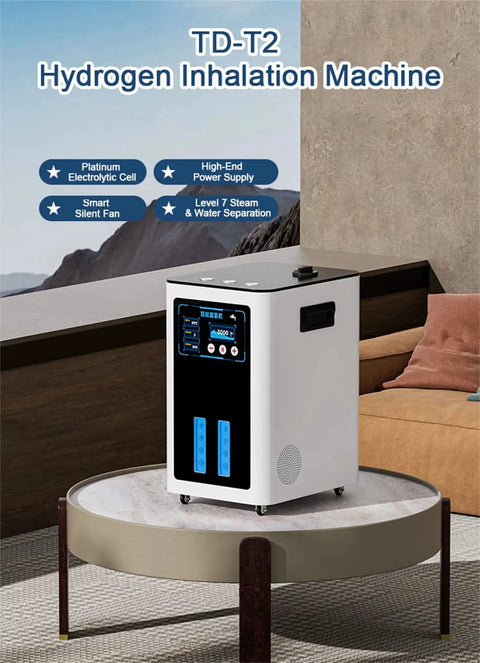 High Purity Hydrogen Inhalation Machine for Wellness, featuring 99.99% hydrogen purity, industrial grade core, quiet for home or studio.