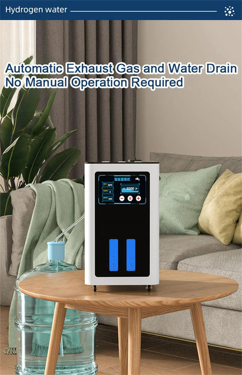 High Purity Hydrogen Inhalation Machine For Wellness And Daily Health With 99.99 Percent Purity Hydrogen Gas Generated By SPE PEM Water Electrolysis Technology Low Noise Industrial Grade Core For Quiet Home Or Studio Use on a table