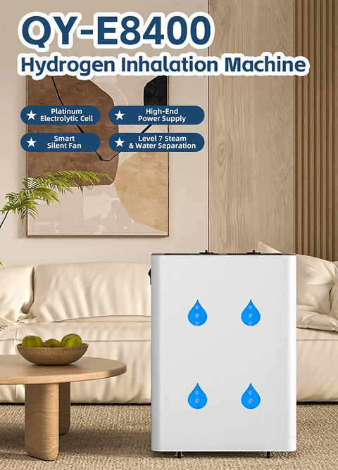 Large Flow 6 Output Hydrogen Machine With 5600 H And 2800 O Ml Per Minute Hydrogen Water Generator in living room setting