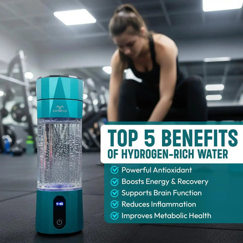 Hydrogen Water Bottle Generator With SPE PEM Membrane For Peak H2 Concentration Lab Tested In US 7 oz in a gym setting
