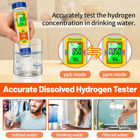 Hydrogen Water Tester 6 In 1 With pH ORP TDS EC Temperature Meter For Drinking Water Bottles Hydroponics Pools And Home Use UIUZMAR