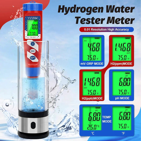 Hydrogen Water Tester For Real World Accuracy With Fast Response Time And 0.01 Precision No BS ORP And pH Meter by YINMIK
