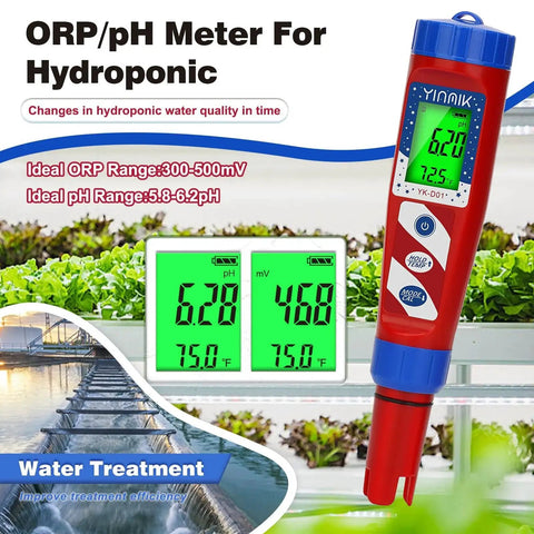 Hydrogen Water Tester For Real World Accuracy With Fast Response Time And 0.01 Precision No BS ORP And pH Meter display in garden setting