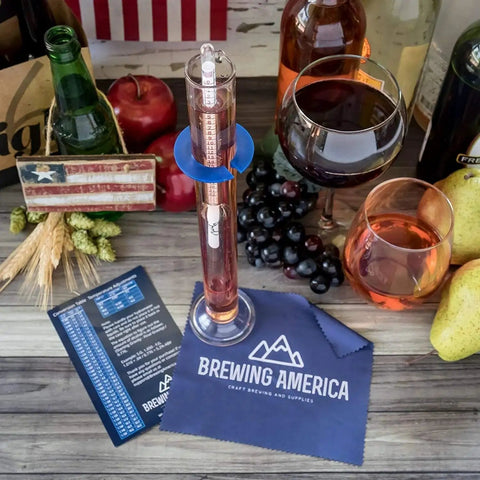 American Made Brewing Hydrometer Kit With NIST Traceable Triple Scale Specific Gravity ABV Tester Borosilicate Glass Test Tube Jar