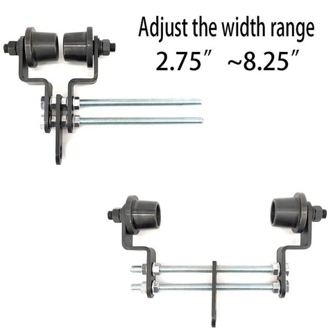 I-Beam Cable Trolley Assembly featuring adjustable width range 2.75" to 8.25", 1-pack; Overhead I-Beam Cable Conveyor component