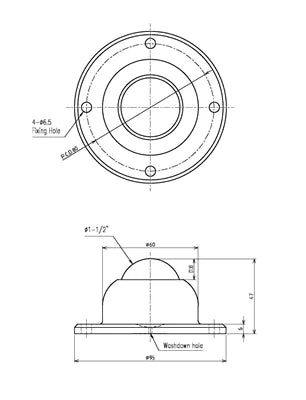 IA-38R IGUCHI Light weight Aluminum AC7A Ball Transfer - VXB Ball Bearings