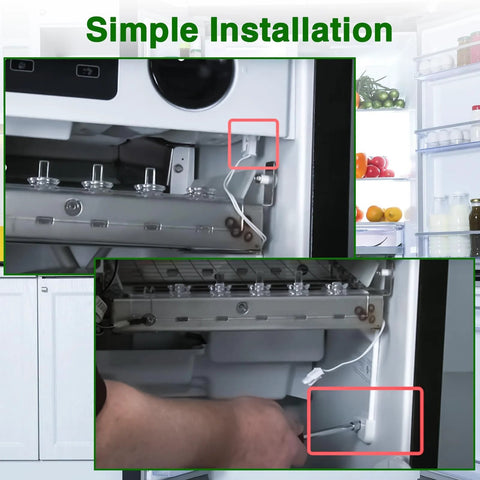 RUHUALIFE ice maker bin temperature sensor with white wire installed inside freezer ice maker housing
