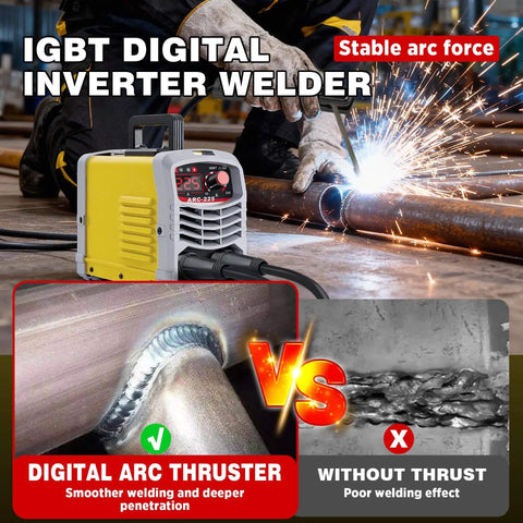 Portable 225Amp Stick Welder With 110V Inverter IGBT Tech Digital Display And Synergic Control For Fast Easy Welds