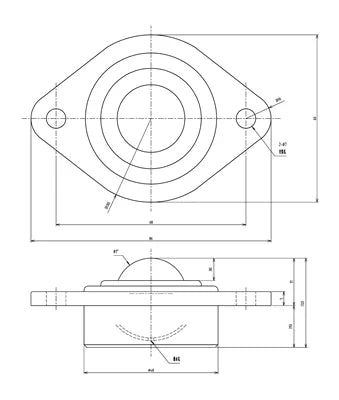 IJH-25 IGUCHI ISB Ball Transfer Unit Special plastic body, lightweight for clean environments. - VXB Ball Bearings